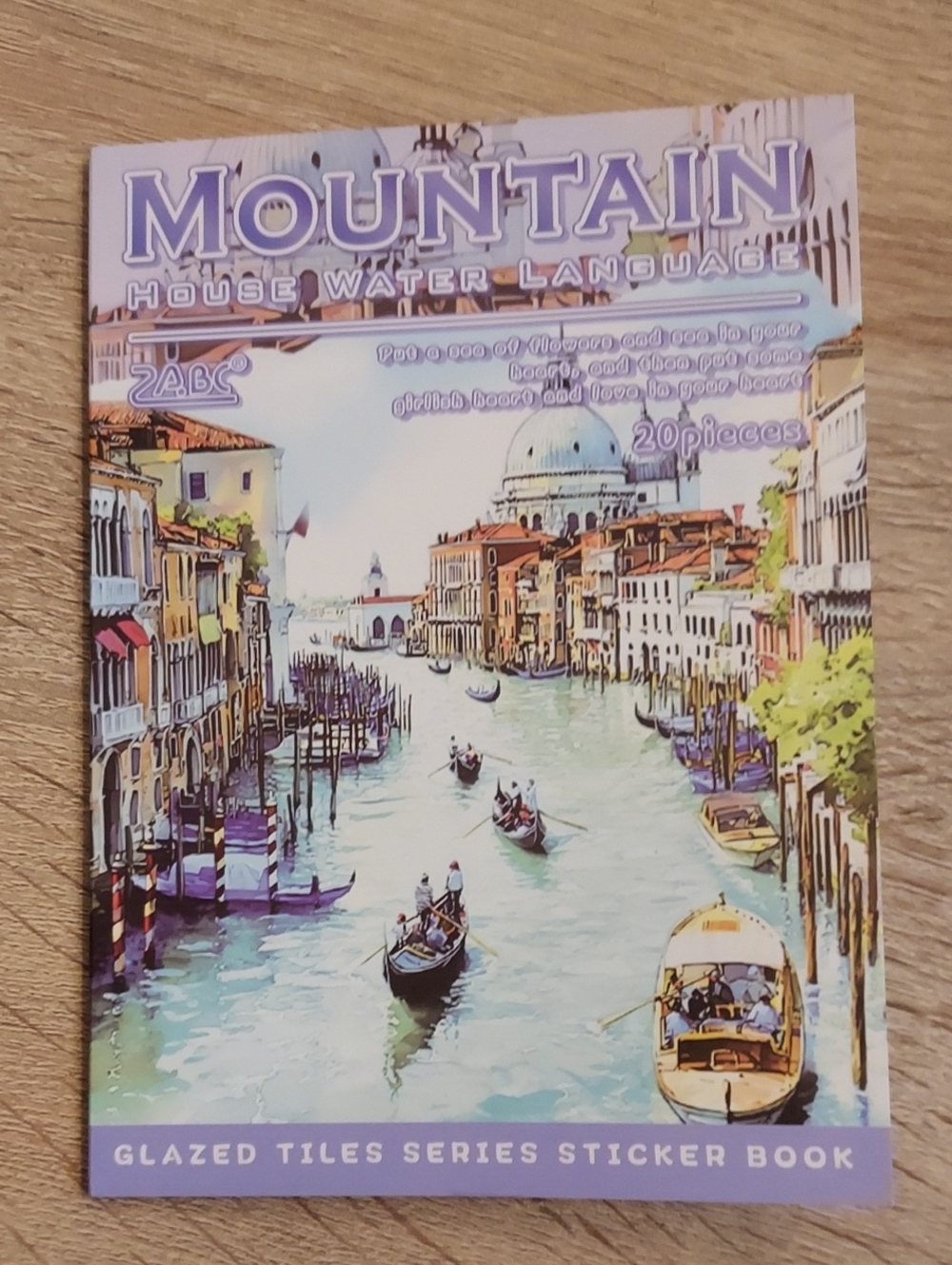 Glazed Tiles Series Sticker Book - Purple Watercolor Canal Artwork